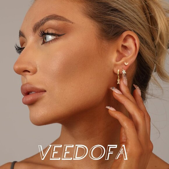 🆕 Women Gold Small Hoop Earrings Trendy Chunky Multiple Piercing Jewelry Gift - Picture 7 of 7